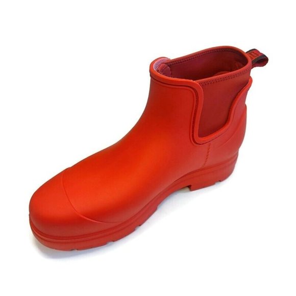 UGG Droplet Rain Boots Womens Size 12 Waterproof Rubber Wool 1130831 Samba Red - Picture 3 of 8